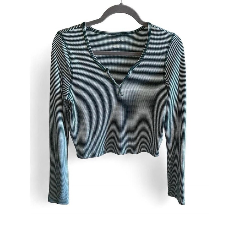 American Eagle Women's Long Sleeve Striped Shirt Size M